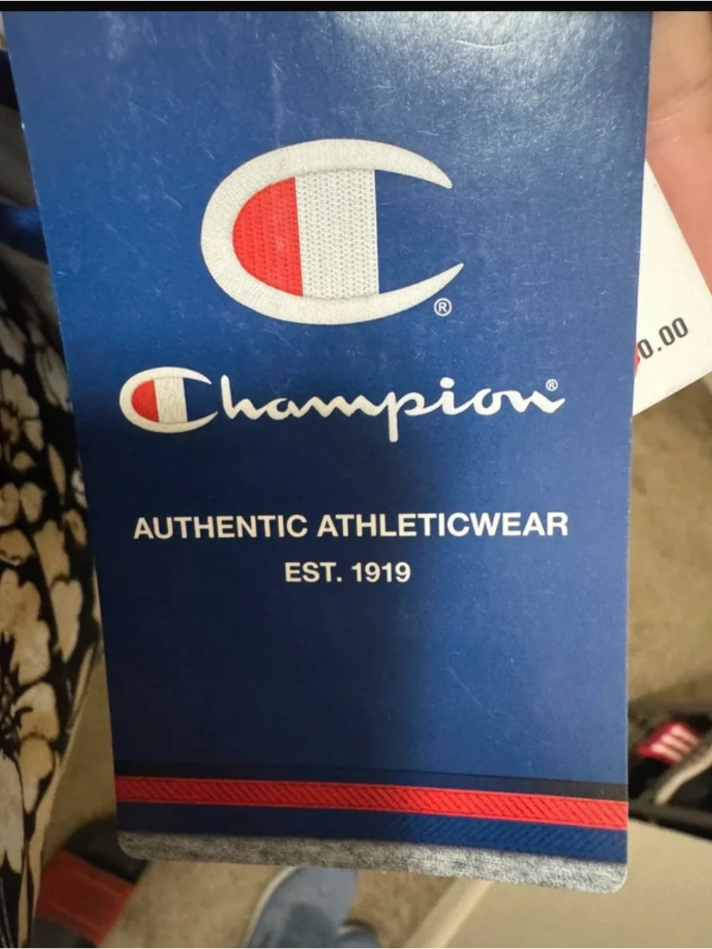 Champion Light Gray Short-Sleeve Tee with Blue Pocket - Picture 3 of 5